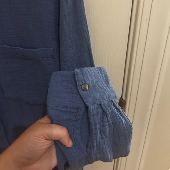 H&M Blue Linen Button Up - Picture 7 of 10